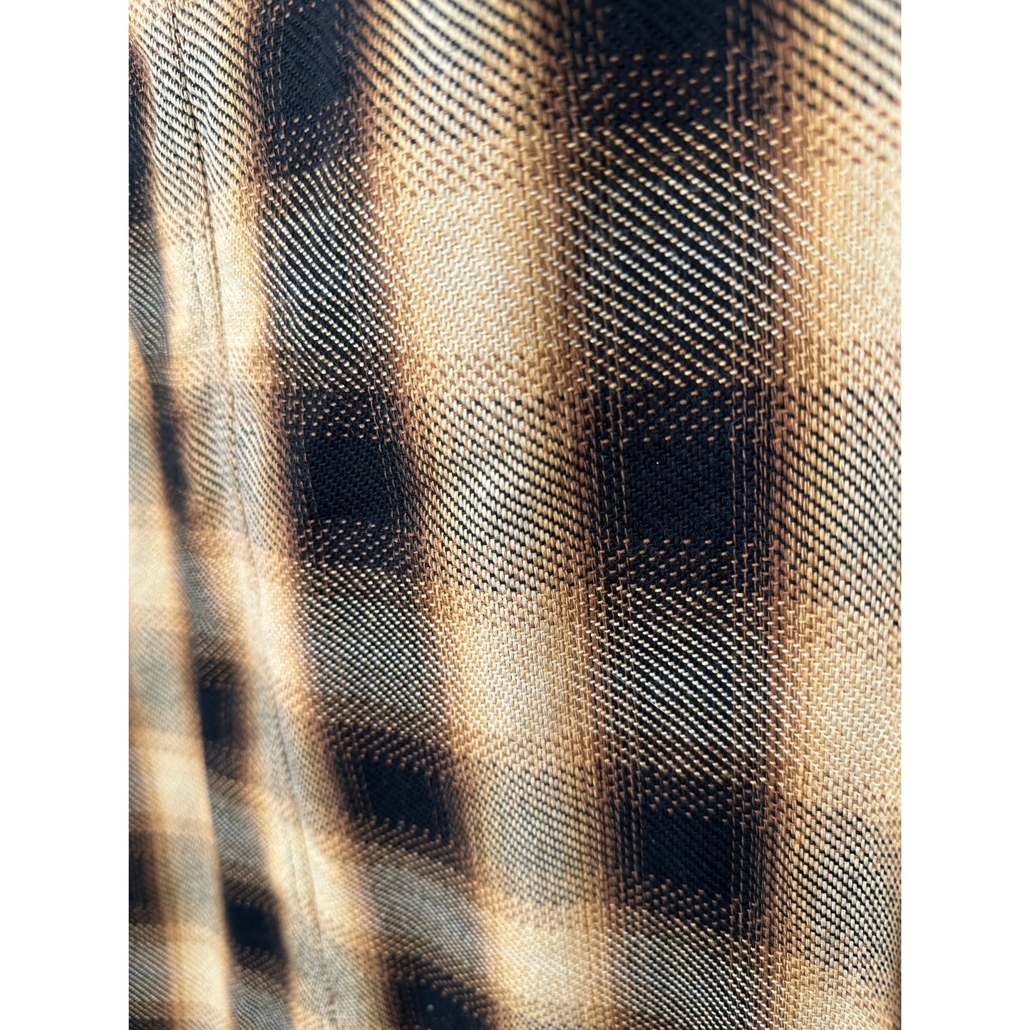 Dries Van Noten Butter Yellow Brown & Black Plaid Flannel Overshirt L