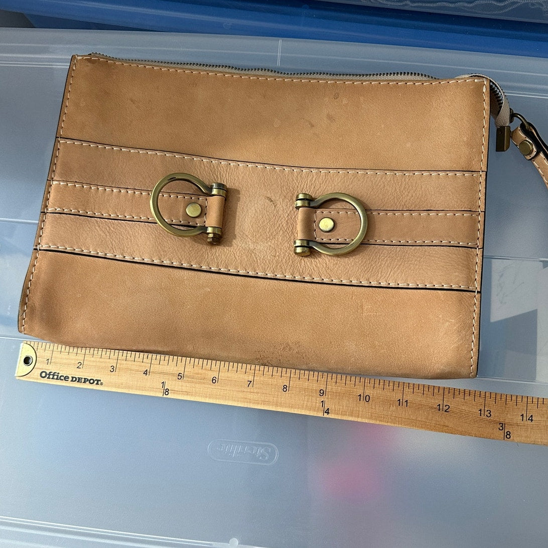 Pratesi Firenze Raggioli 455 Bruce Leather Wristlet Clutch