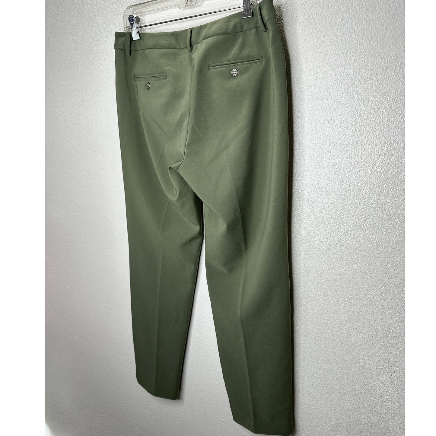 Nanette Lepore Olive Green Dress Pants Slash Pocket Trouser 10