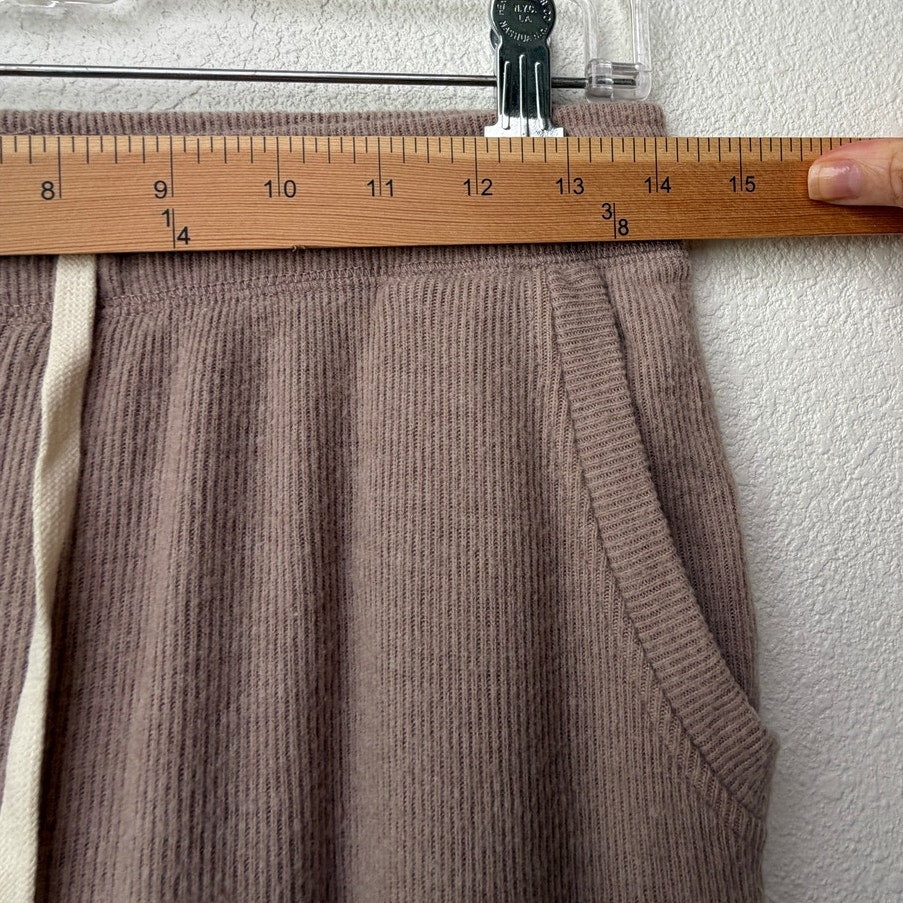 Z Supply Taupe Ribbed Knit Snap Ankle Jogger Pants Women's US XS