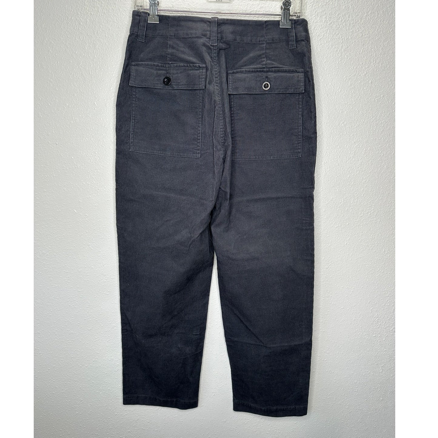 Jenni Kayne Gray High Waist Stretch Corduroy Ranger Trouser Pants 8