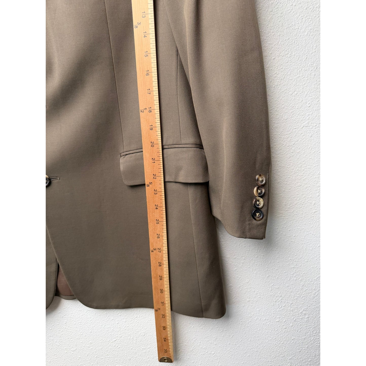 Hugo Boss Men’s Olive Green Super 100 3-Button Blazer Jacket