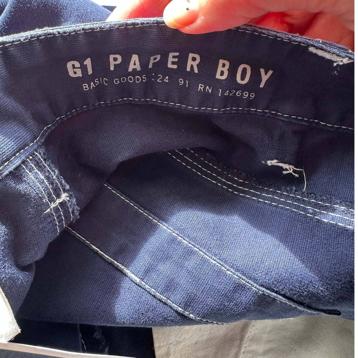 NWT G1 Goods Paper Boy Pant Navy Work Jeans Women’s Size 10 Straight