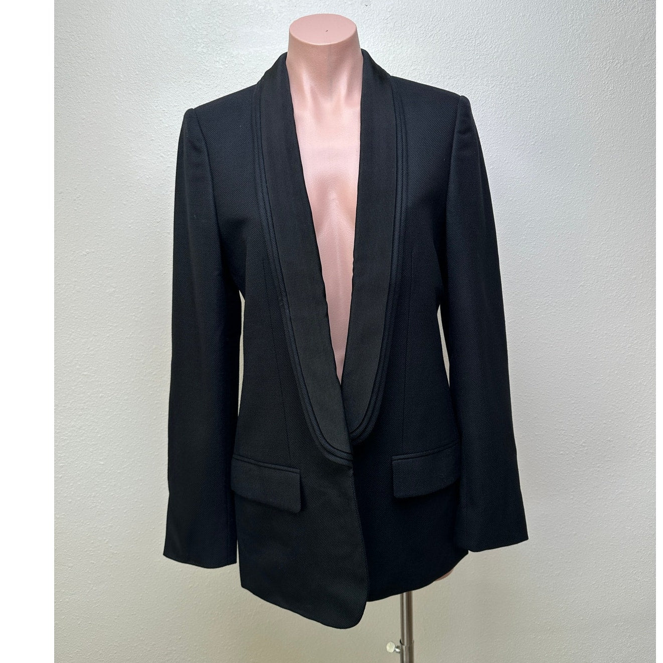 Stella McCartney Black Tuxedo Blazer Women US 8 IT 44 Shawl Lapel