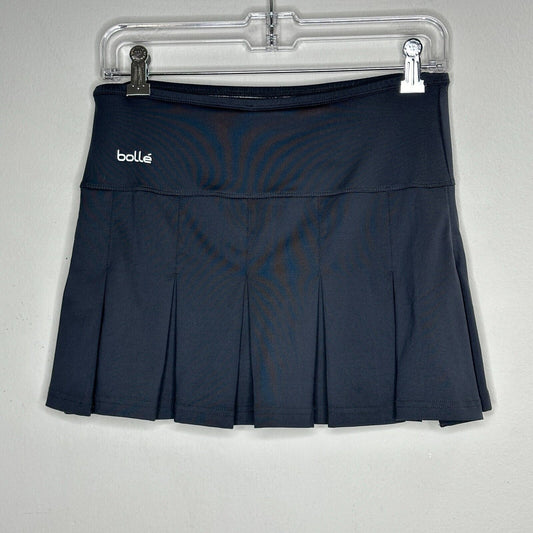 Bolle Jet Black Tennis Pickleball Pleated Skirt or Skort Built in Shorts S