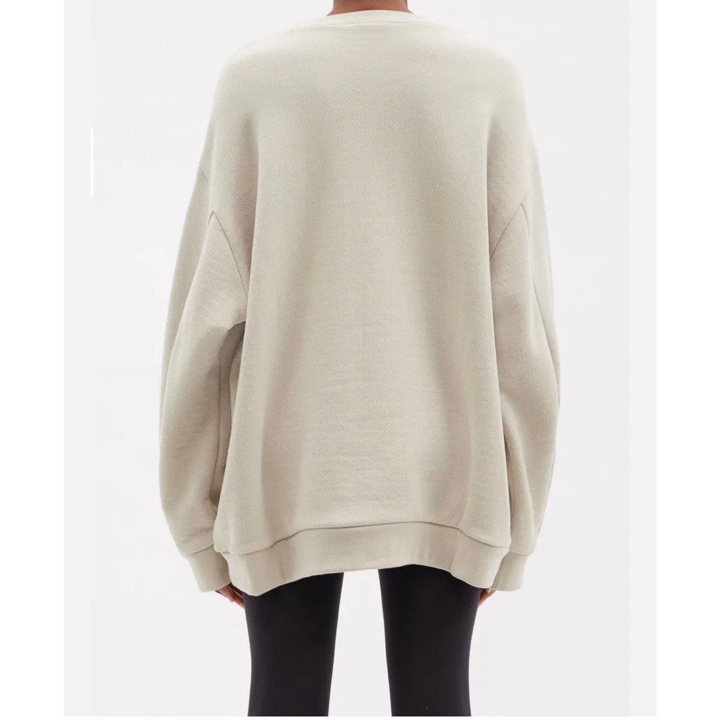 Raey Cream Oversized Crew Neck Japanese Jersey Sweatshirt US 14