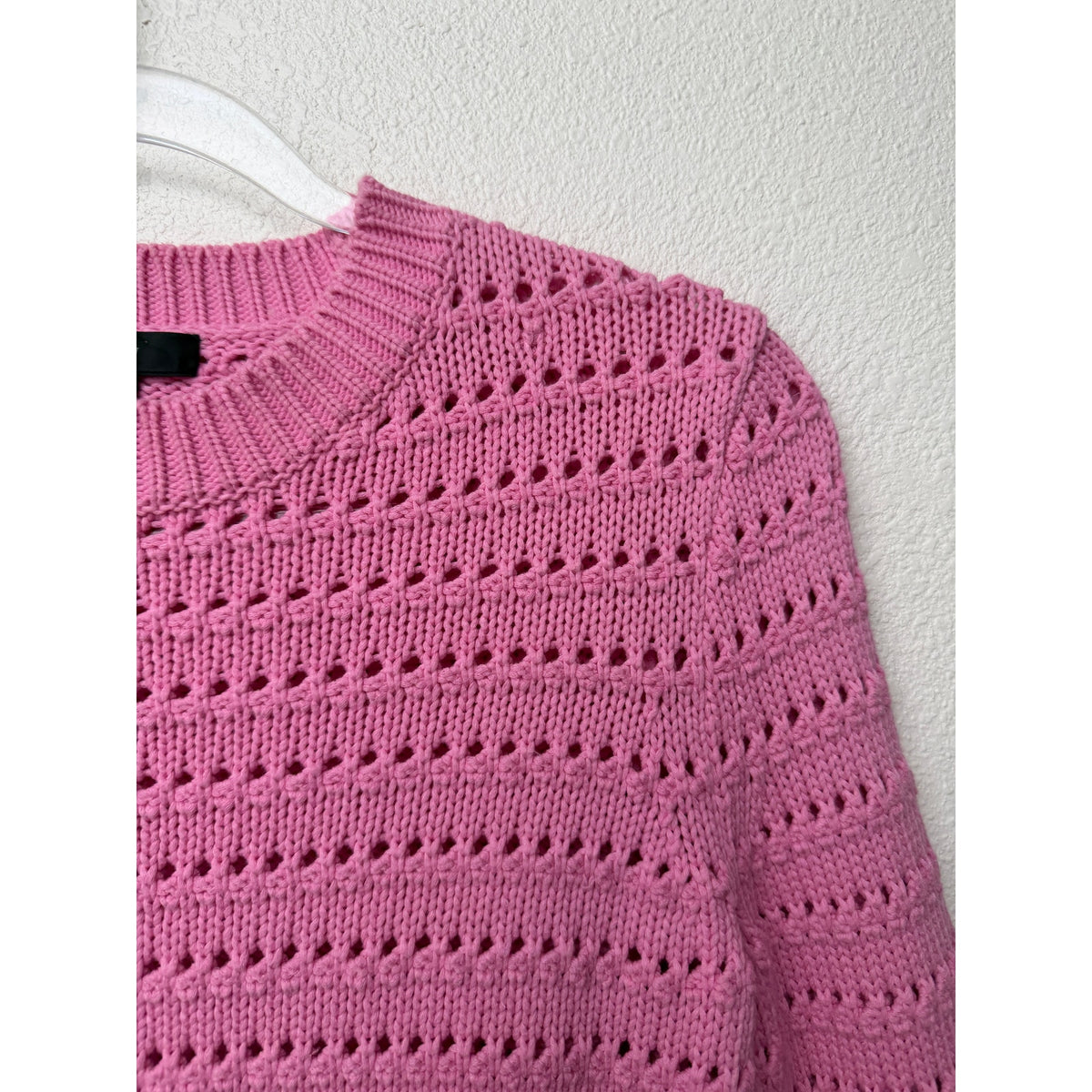J.Crew Pink Pointelle Open Knit Sweater Women S