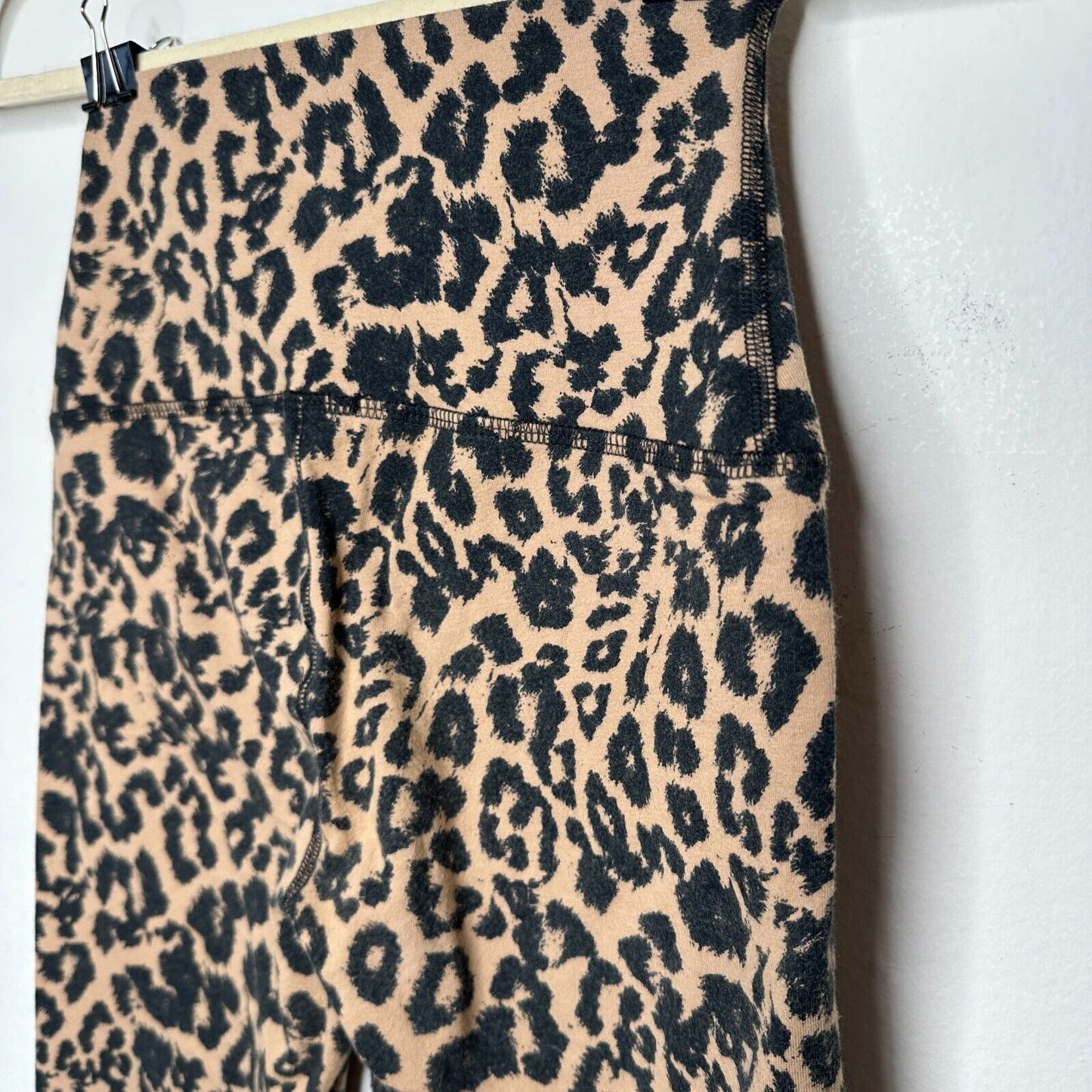 LNA Leopard Print High Band Waist Silhouette Biker Shorts Cotton Spandex Small