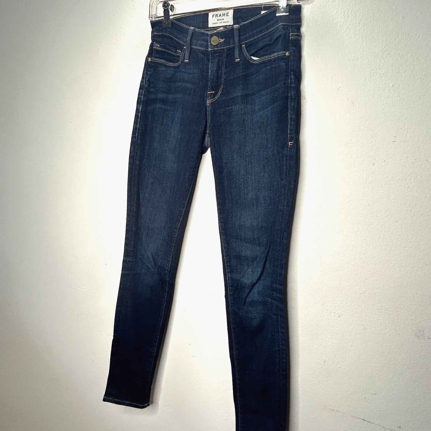 Frame Dark Blue Wash Le Skinny de Jeanne Queensway Denim Stretch Skinny Jean 26