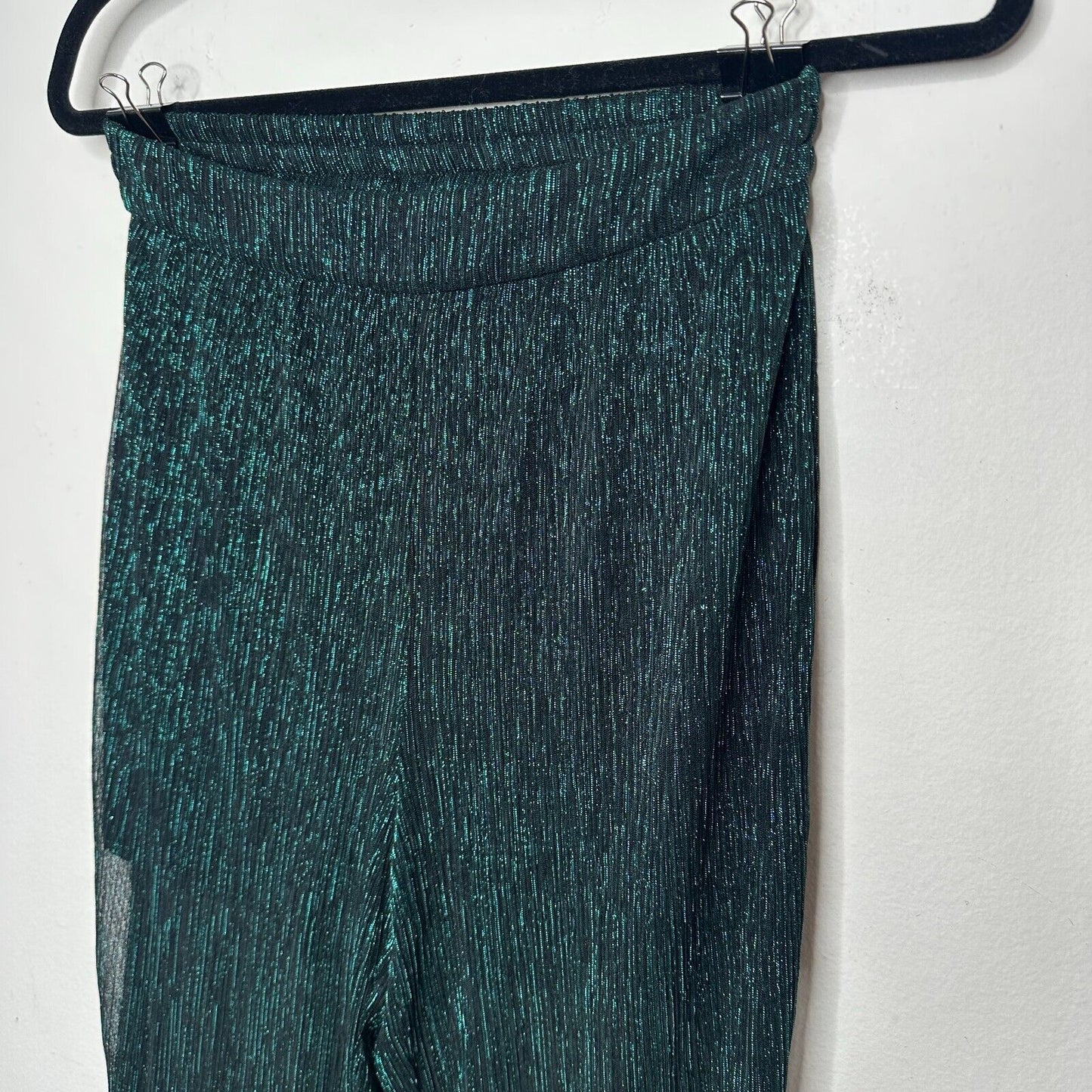 Bailey 44 Emerald Green Metallic Shimmer Pants With Undershorts Harem Legs Small