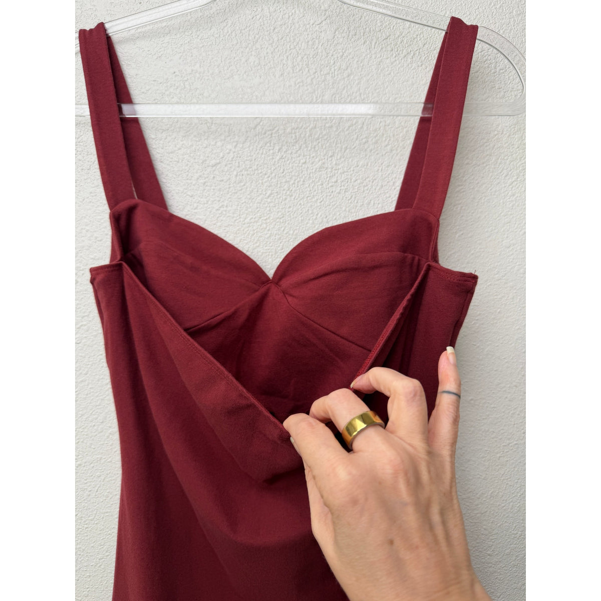 Reformation Burgundy Sweetheart Midi Dress Women M