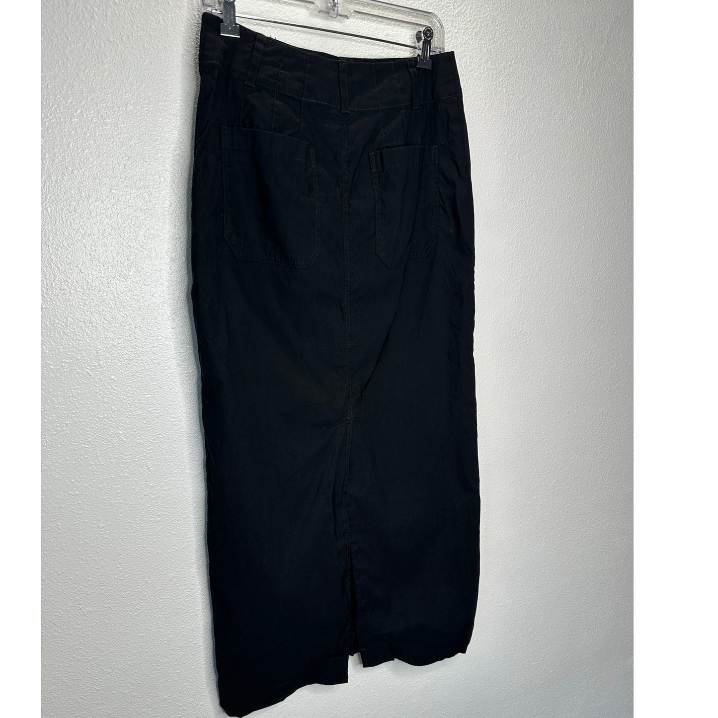 Maeve Black Colette Form Fitting High Rise Front Zip Maxi Skirt S