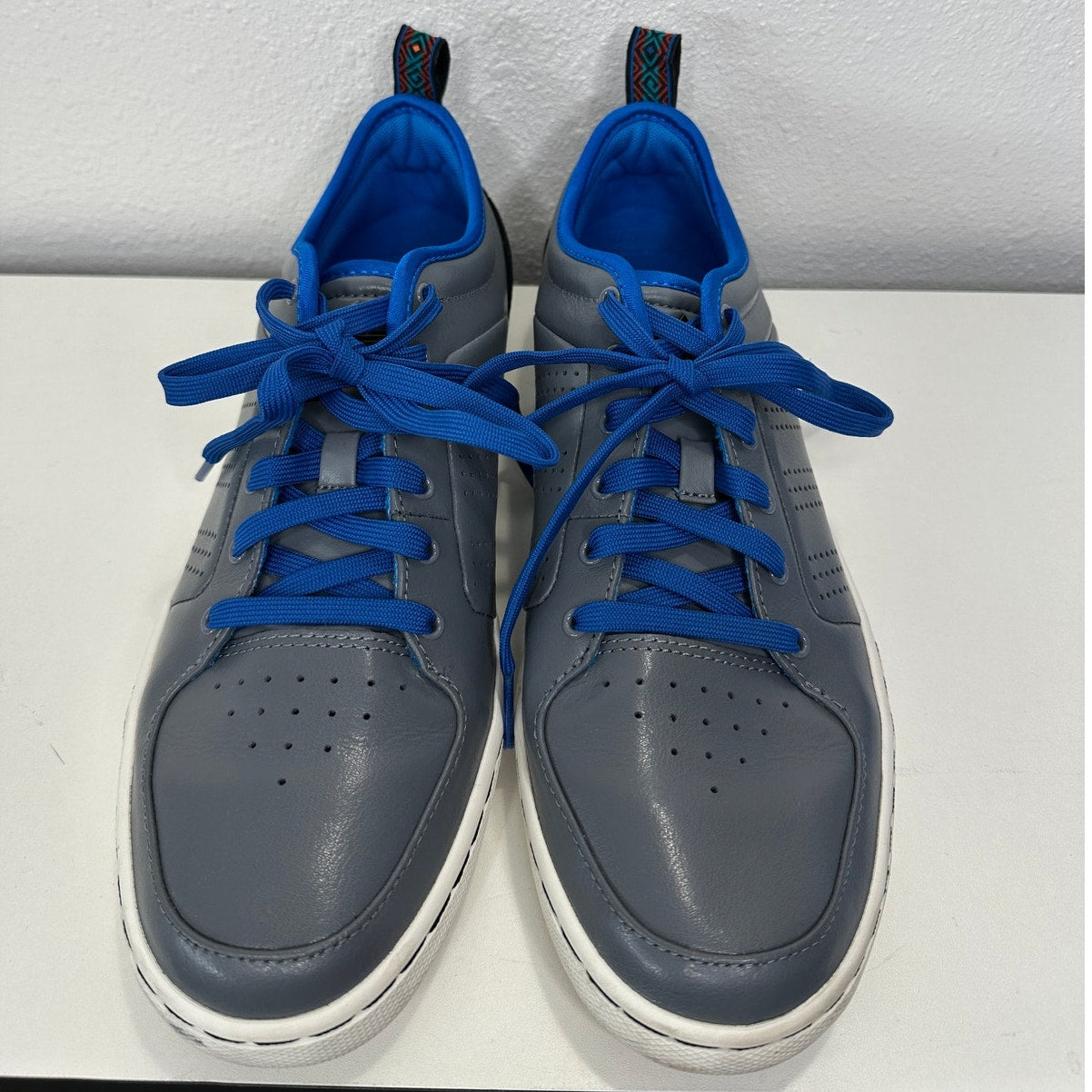 Adidas RD1 Low Top Gray & Blue Leather Laceup Sneakers Shoes 10