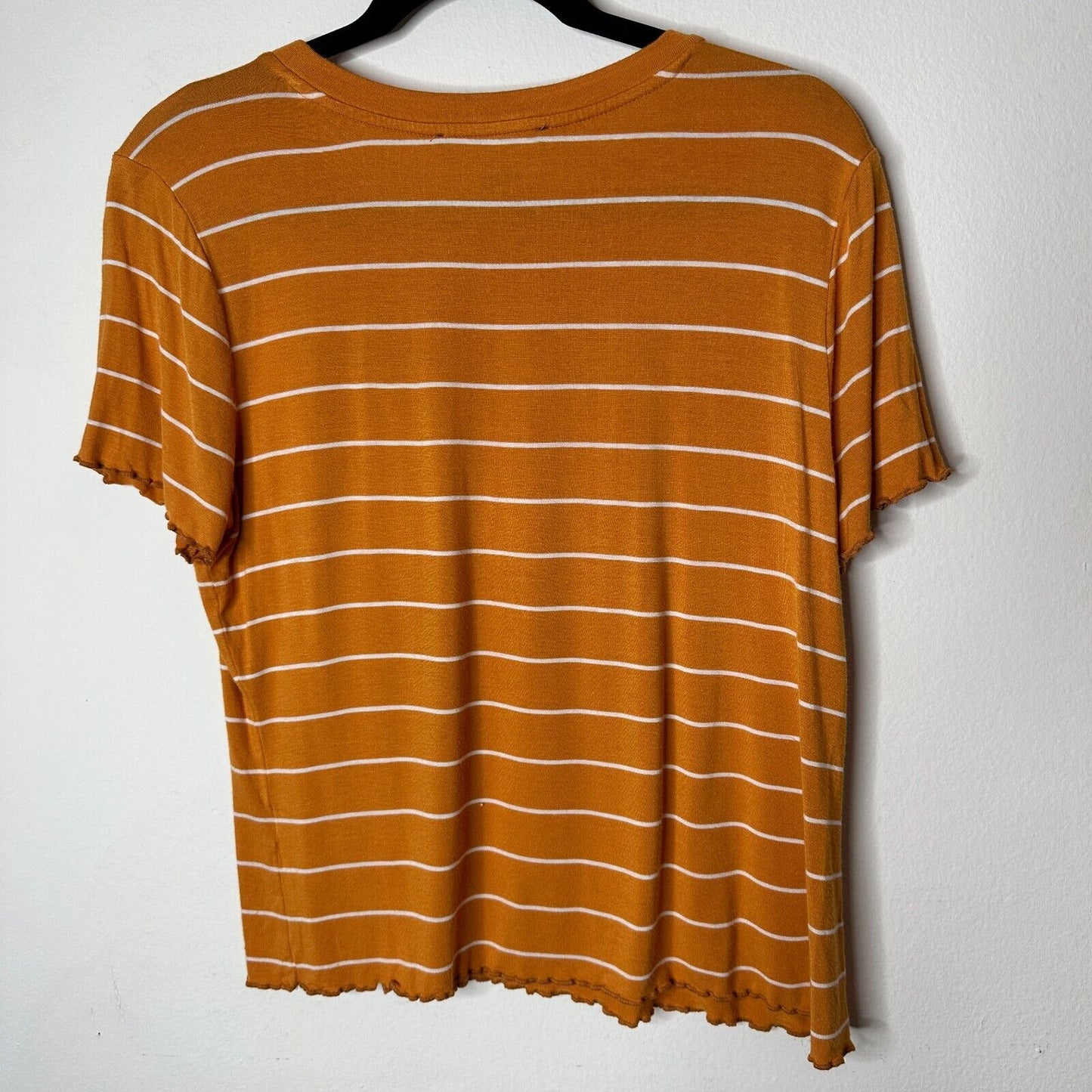 Casual Orange and White Stripe Short Sleeve Tee Lettuce Edge 0X