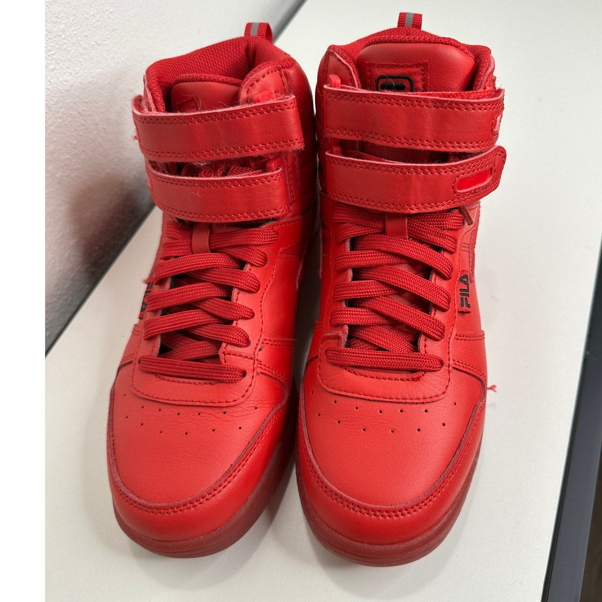 Fila Red Monochromatic F-14 High Top Casual Sneaker Shoe 8