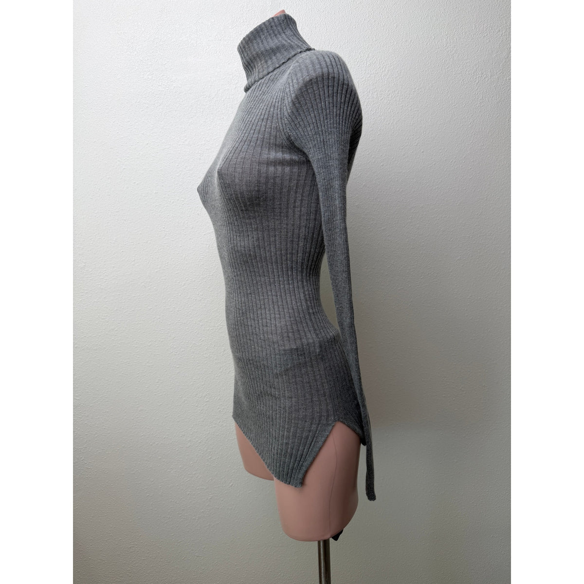 Quira Gray Cashmere Silk Turtleneck Tunic Women M