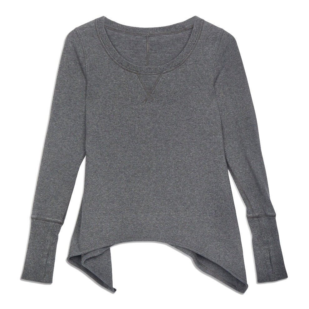 Lululemon Athletic Gray Tea Lounge Pullover Sweater Asymmetrical Hem 6