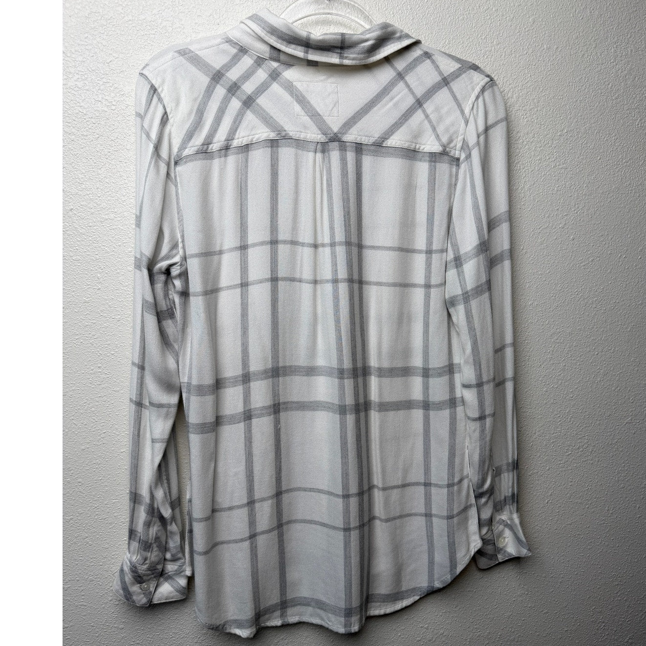Rails Hunter Shirt White Fog Gray Plaid Button Front US S