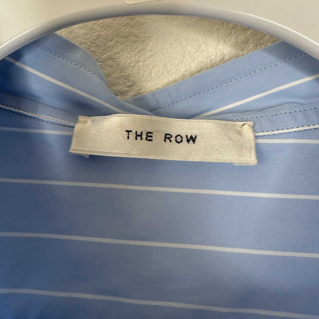 NWT The Row Karl Blue & White Stripe Long Sleeve Shirt Dress L