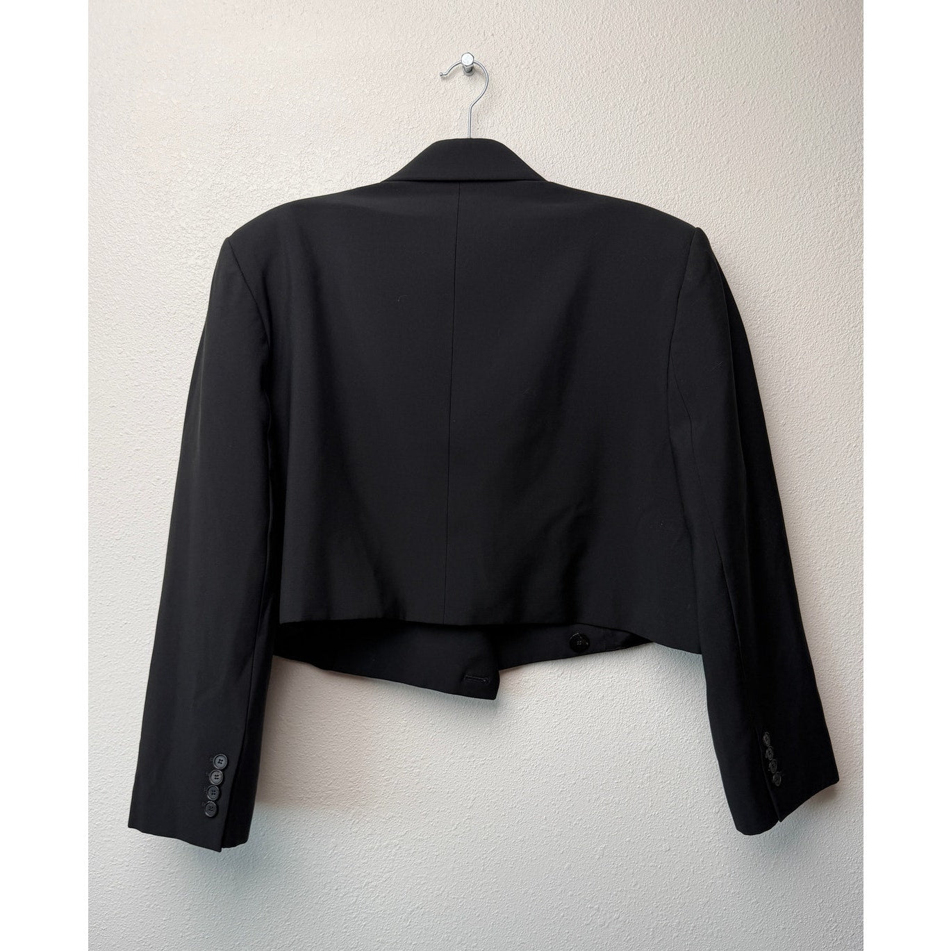 Alexander McQueen Black Cropped Wool Blazer Women's US 12