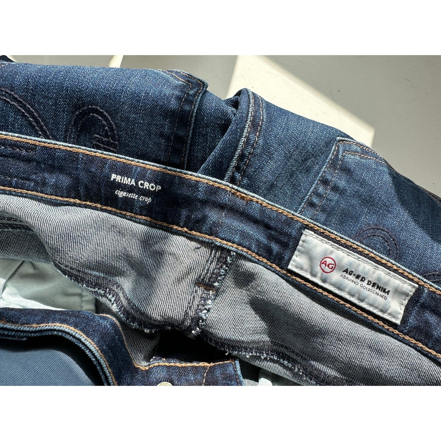 AG Jeans Prima Crop Cigarette Jeans Blue Women’s 31 Ankle Mid Rise