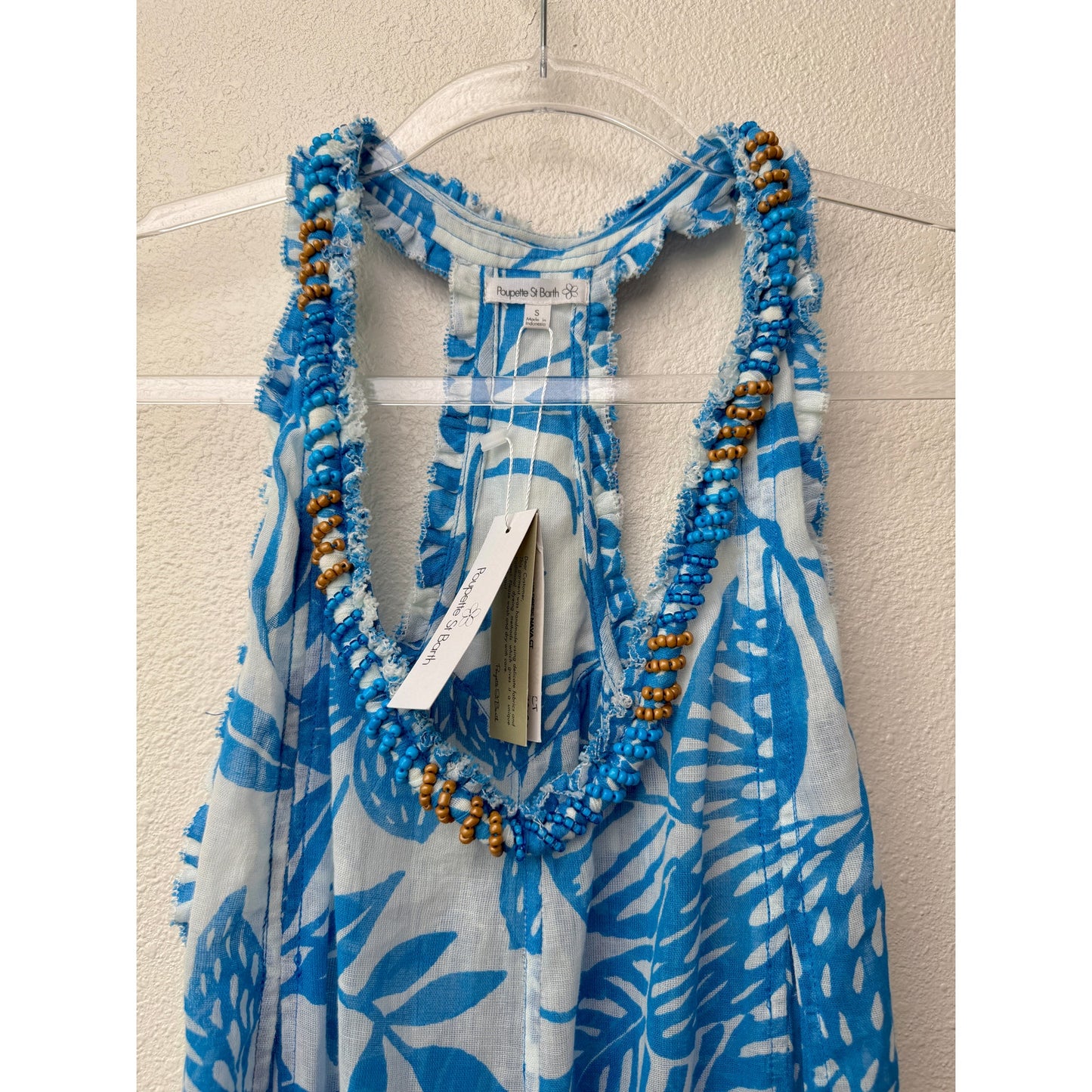 NWT Poupette St Barth Blue Womens S Maxi Dress