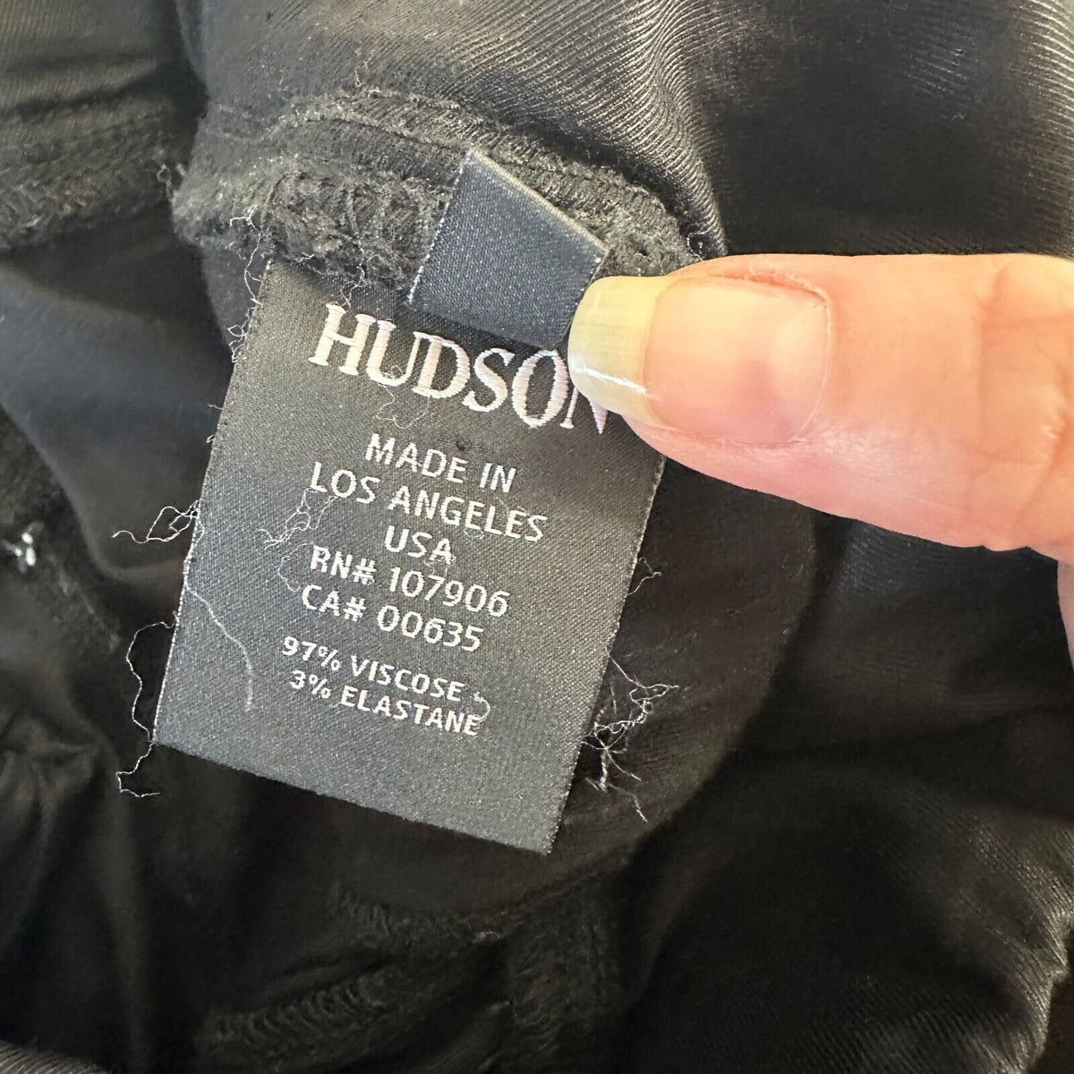 Revolve Hudson Katie Crop Black Sweatpant Jogger Zip Pocket Drawstring Pants 26