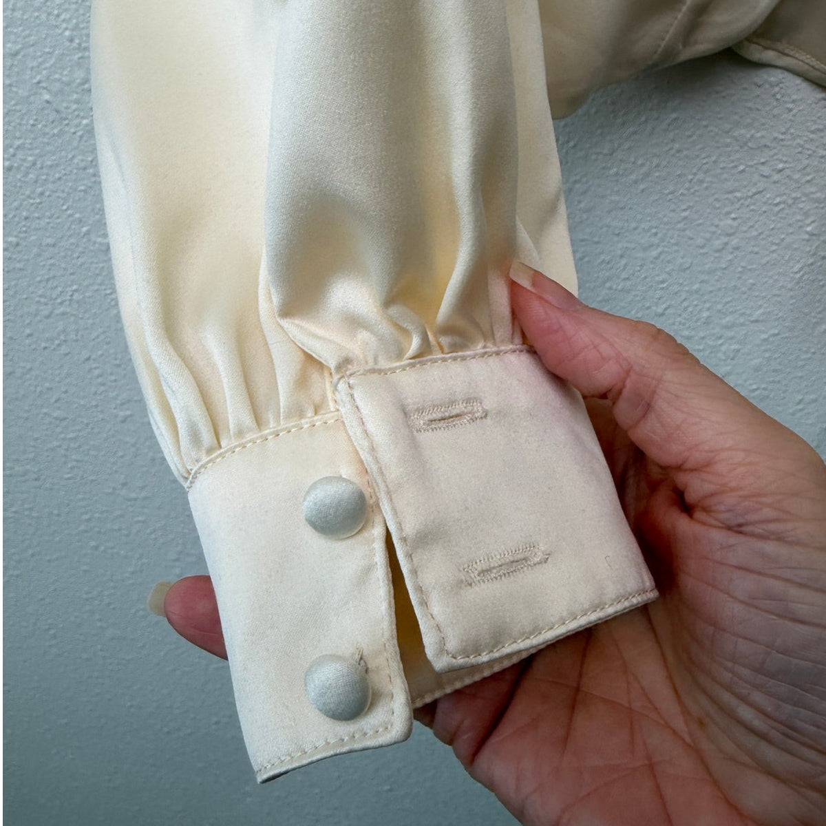 Majorelle Waldorf Top Buttercream Satin Tie Front Corset Blouse Size S