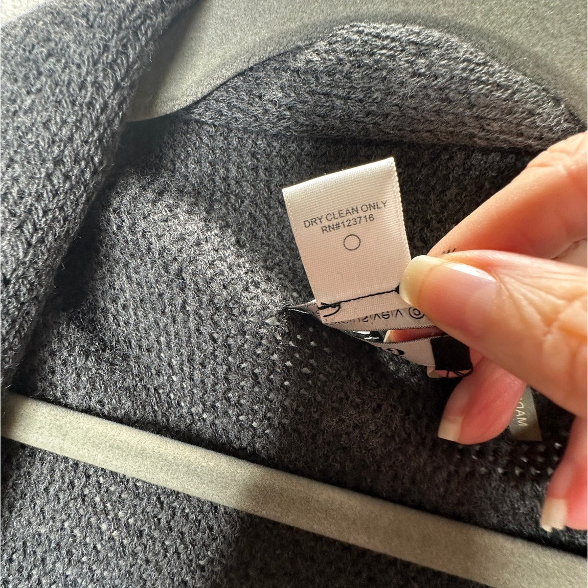 9/15 Saks 5th Ave Dark Gray Waterfall Front Cardigan with Sequins Large