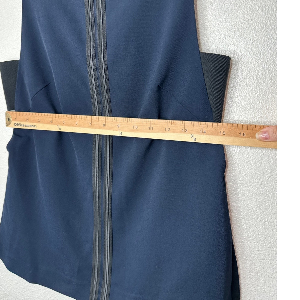 rag & bone Navy & Black High Neck Satin Back Zip Tank Blouse Sleeveless Top S