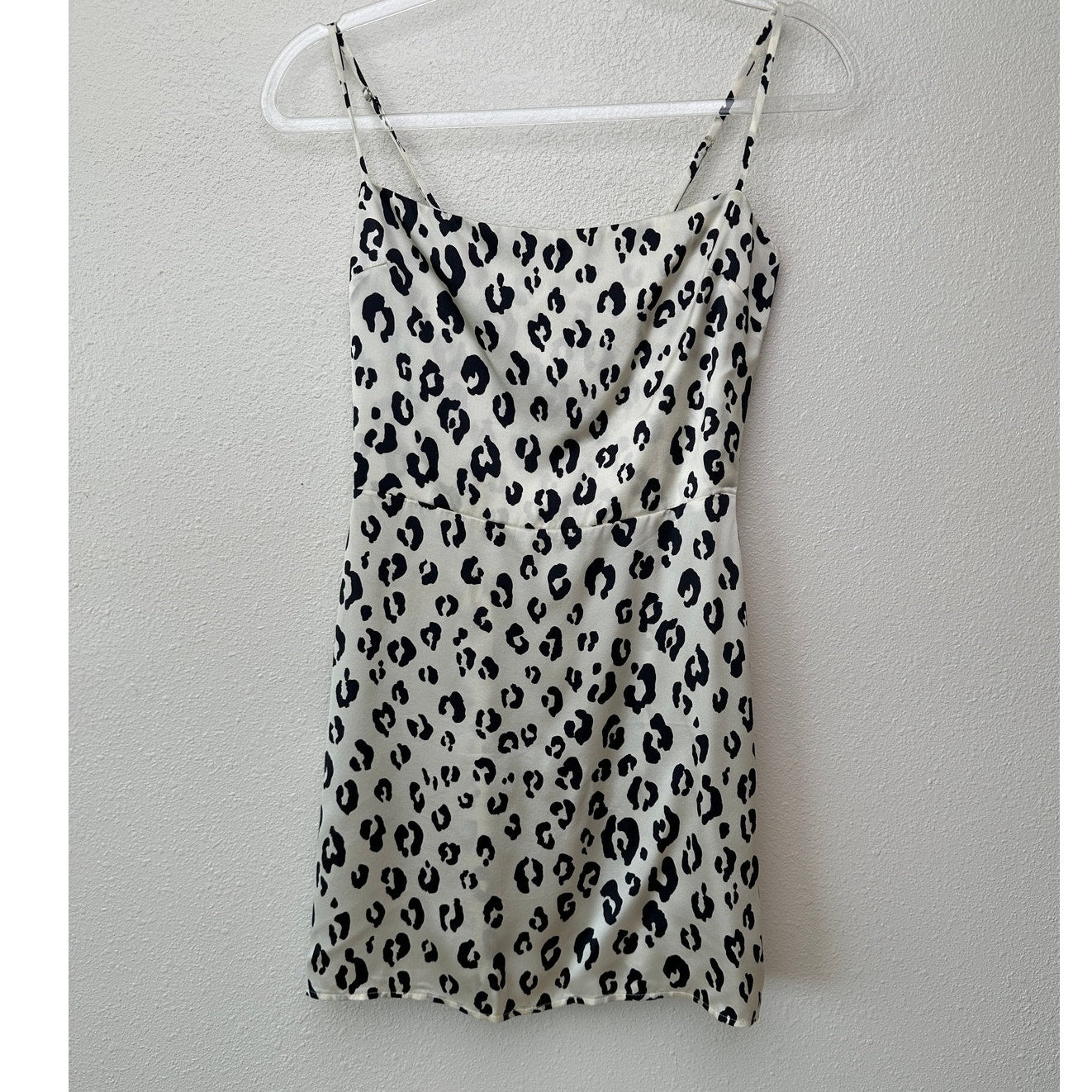 Reformation Silk Cheetah Print Slip Mini Dress Cream/Black Women’s 4