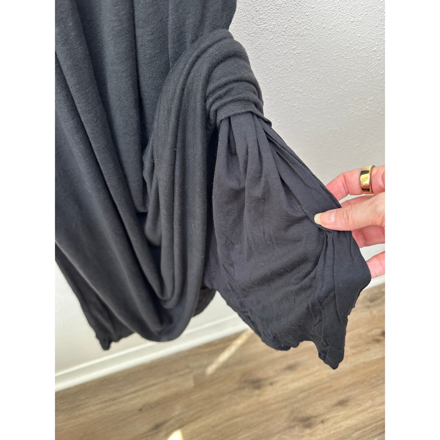 Bordeaux Black Strapless Linen Maxi Dress Ruched Bust Women’s S