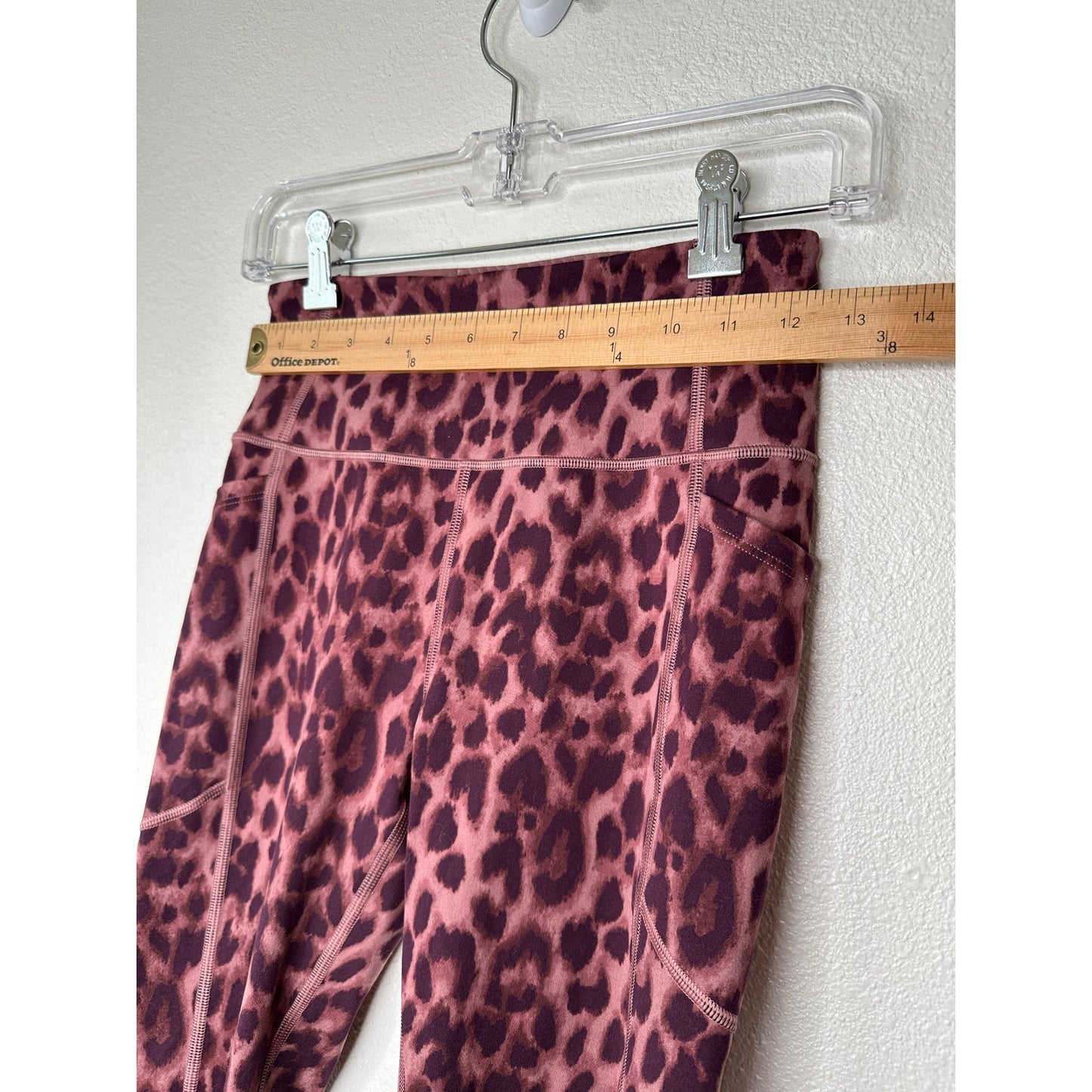 Victoria Secret Pink & Brown Leopard Print Pocketed Leggings 4