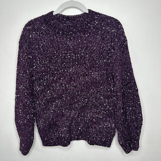 Calvin Klein Aubergine Soft Chenille Crewneck Pullover Long Sleeves Sweater XS
