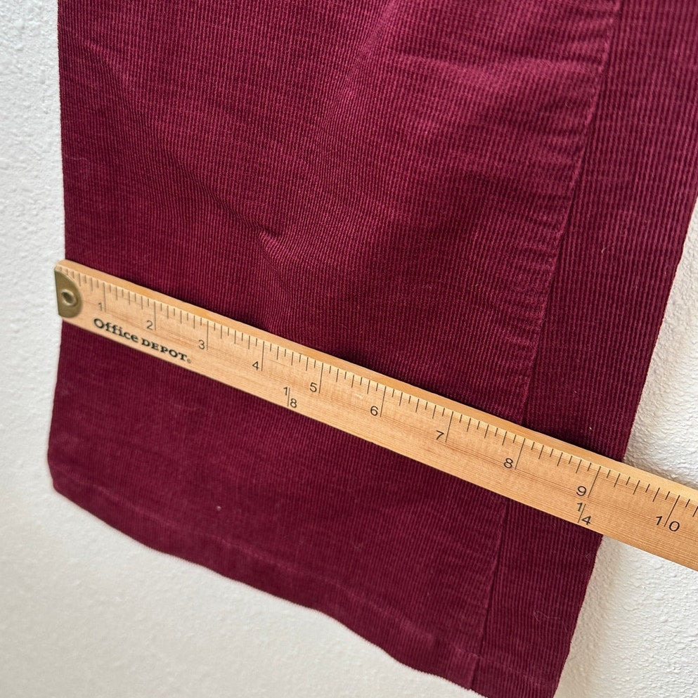 Jack Burgundy Red Corduroy Flare Low Rise Pants S