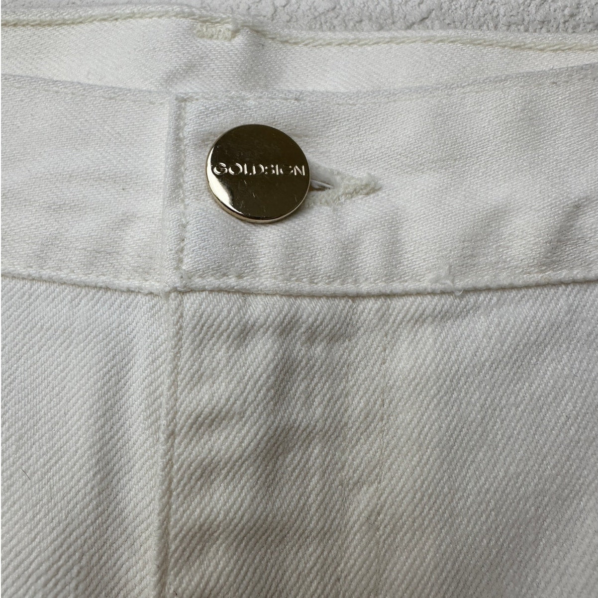 NWT Goldsign The A Jean Ivory Straight Leg Jeans US 32