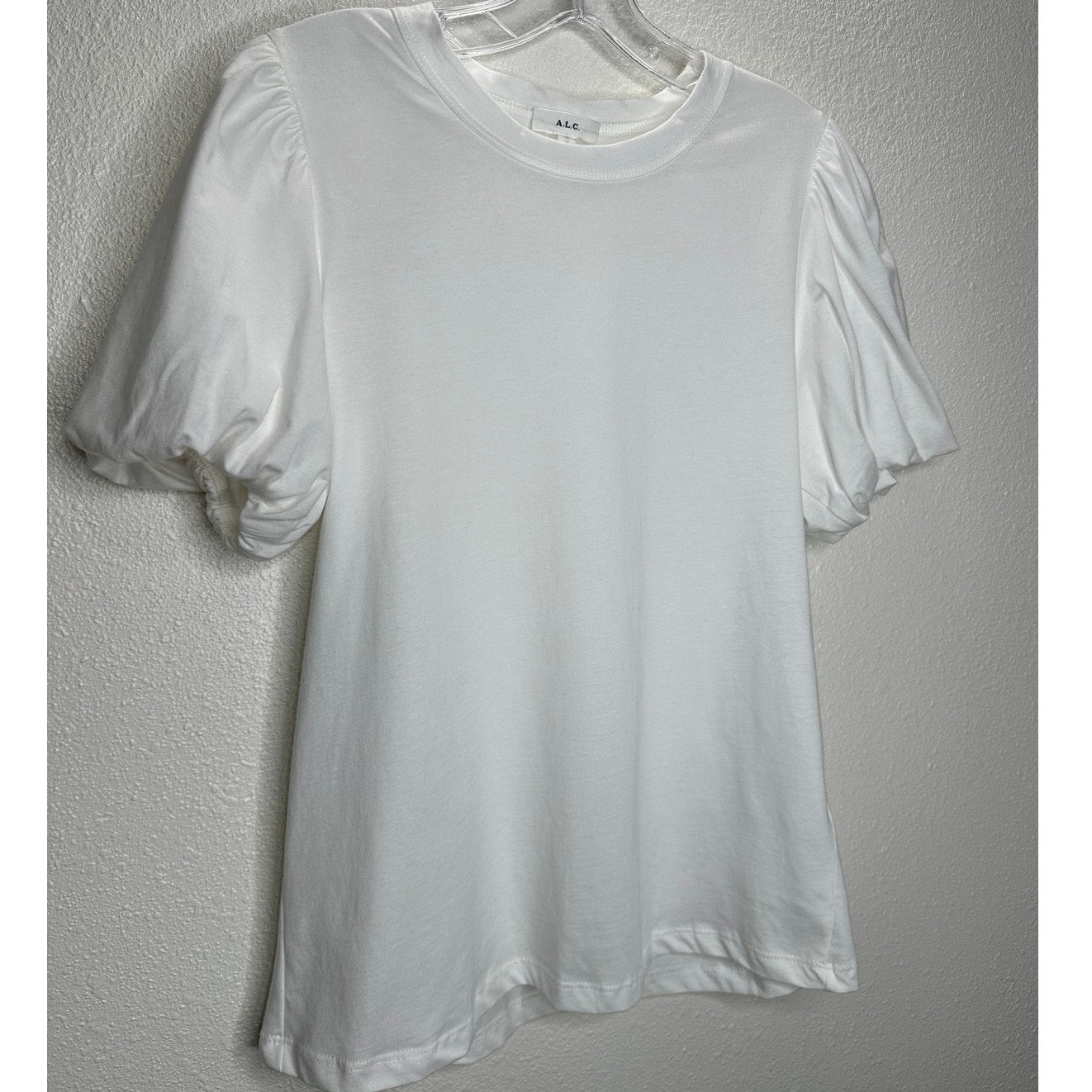A.L.C. White Poole Puffy Short Sleeve Round Neck T-Shirt S