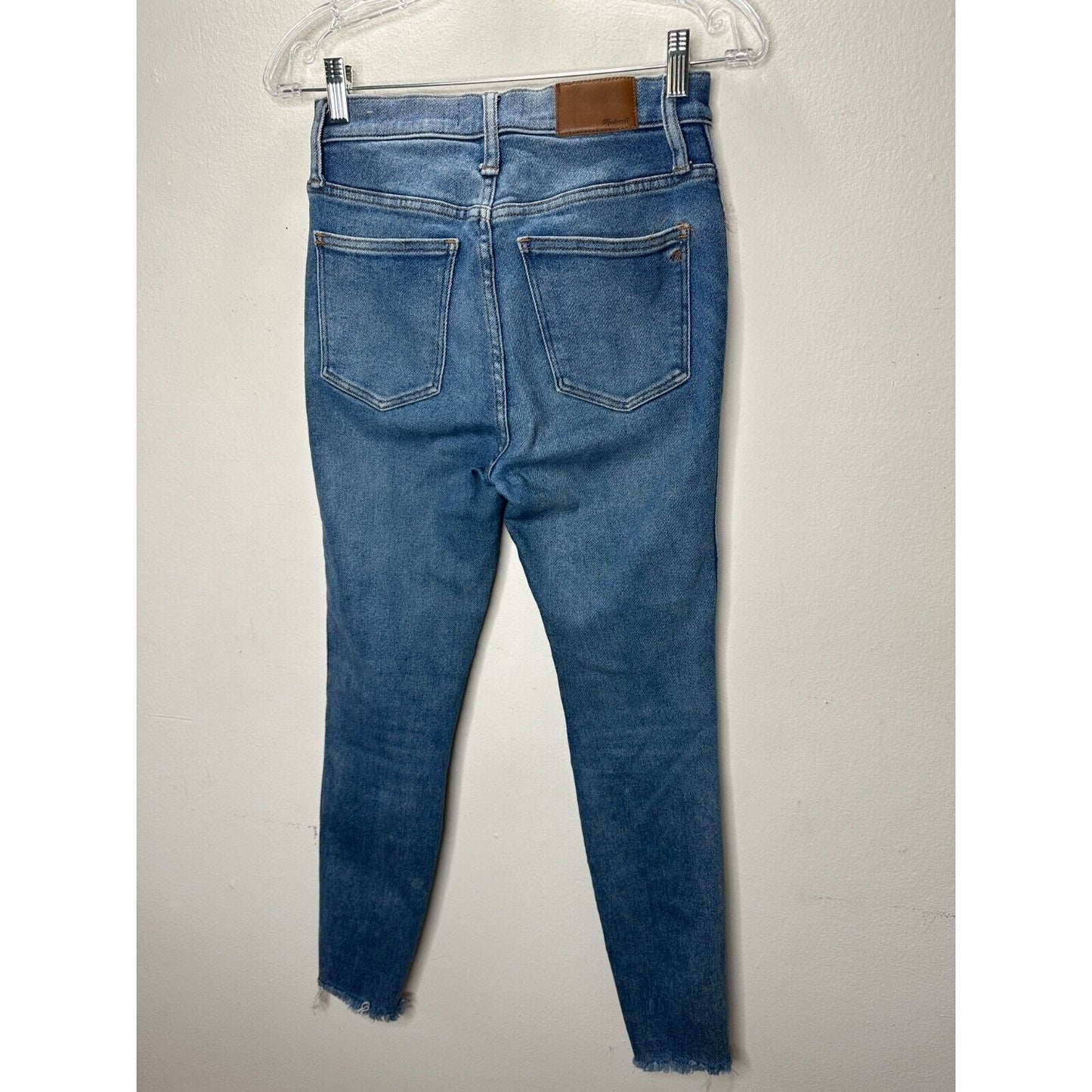 Madewell Medium wash 10" High Rise Skinny Button Fly Raw Hem Jeans 26