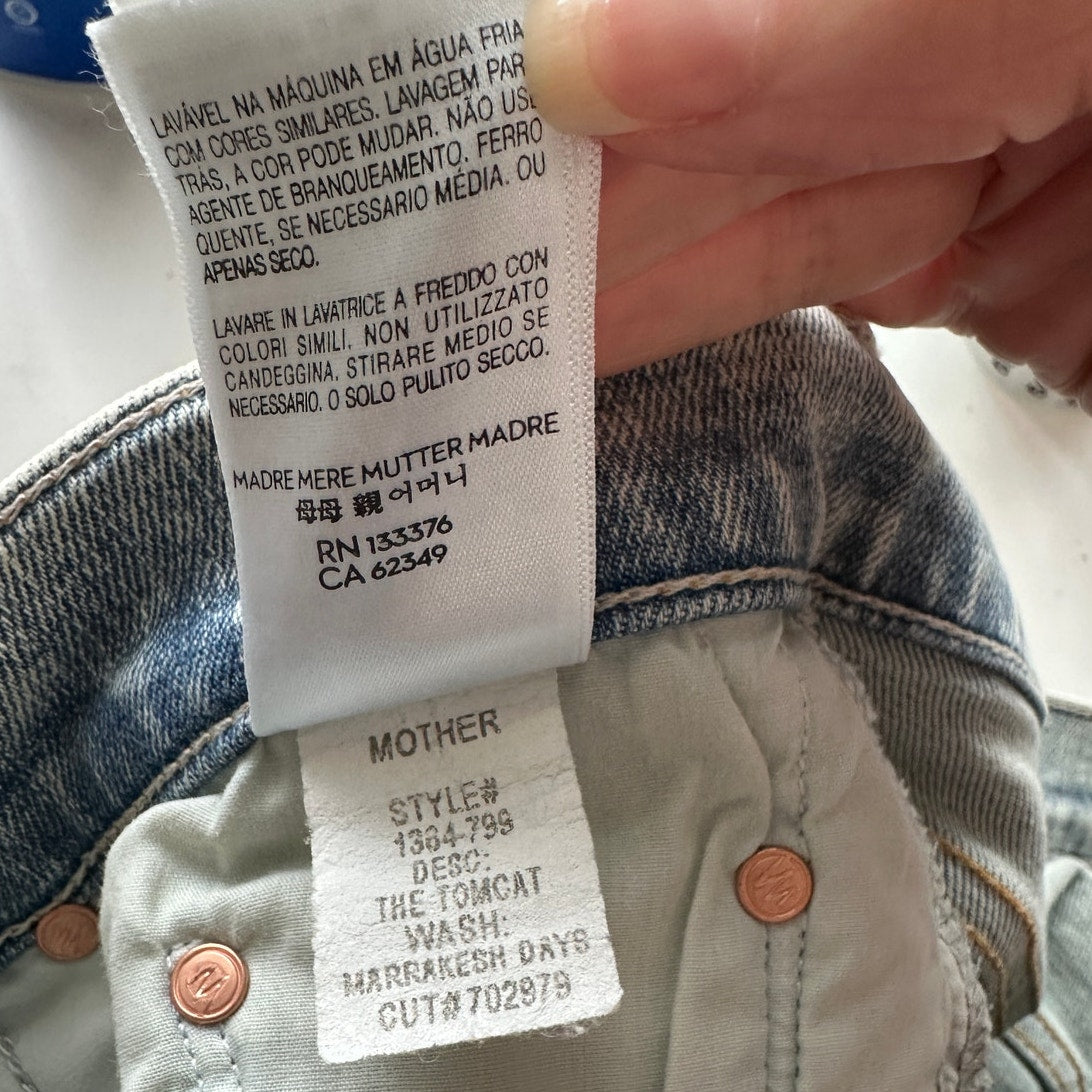 NWT Mother Light Acid Wash Button Fly tomcat Marrakesh Jeans 32