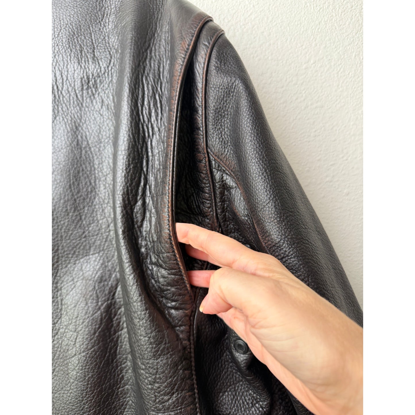 NWT Banana Republic Espresso Leather Moto Jacket Men L