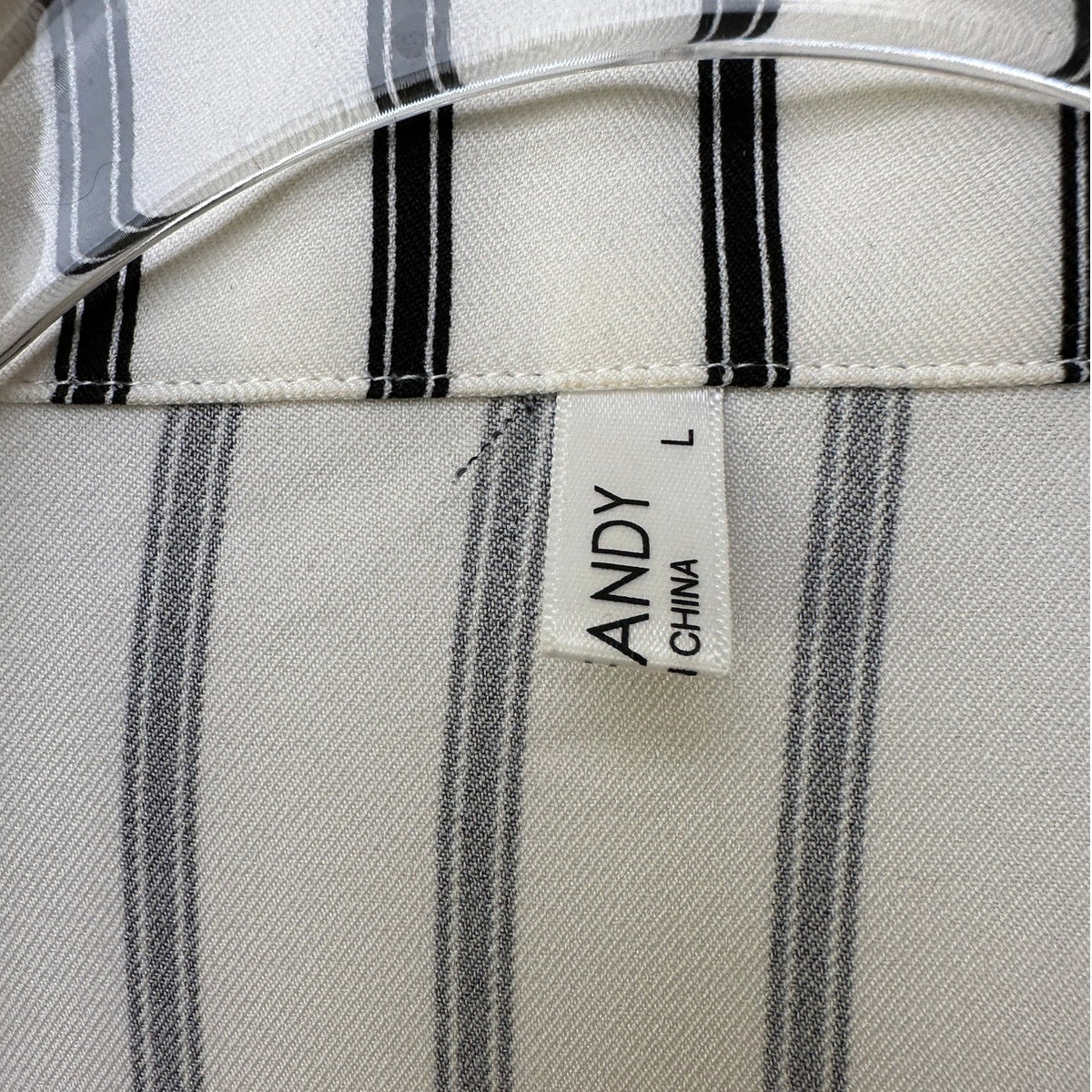 Coofandy Cuban Collar Striped Short Sleeve Shirt Men’s L
