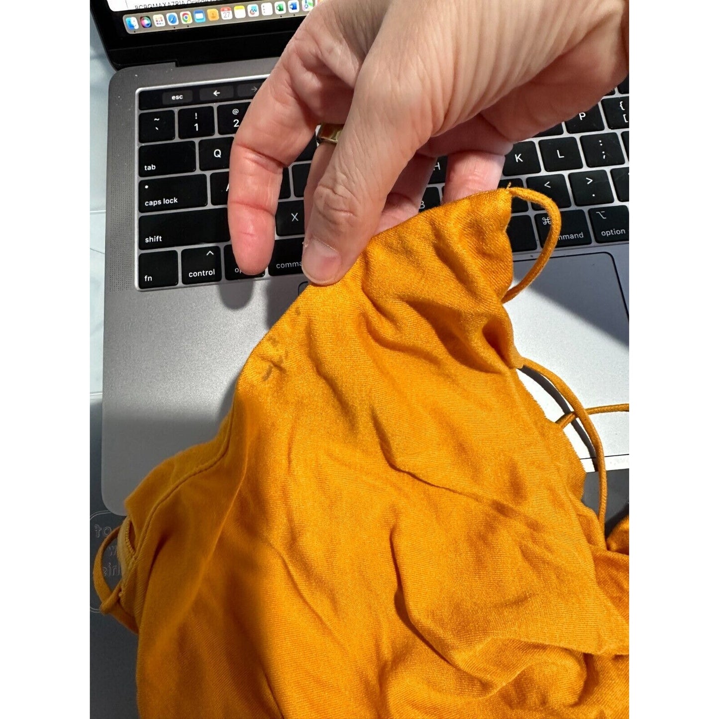 BCBGMAXAZRIA Orange Simone Flame Drape Open Criss Cross Tie Back Summer Top XS