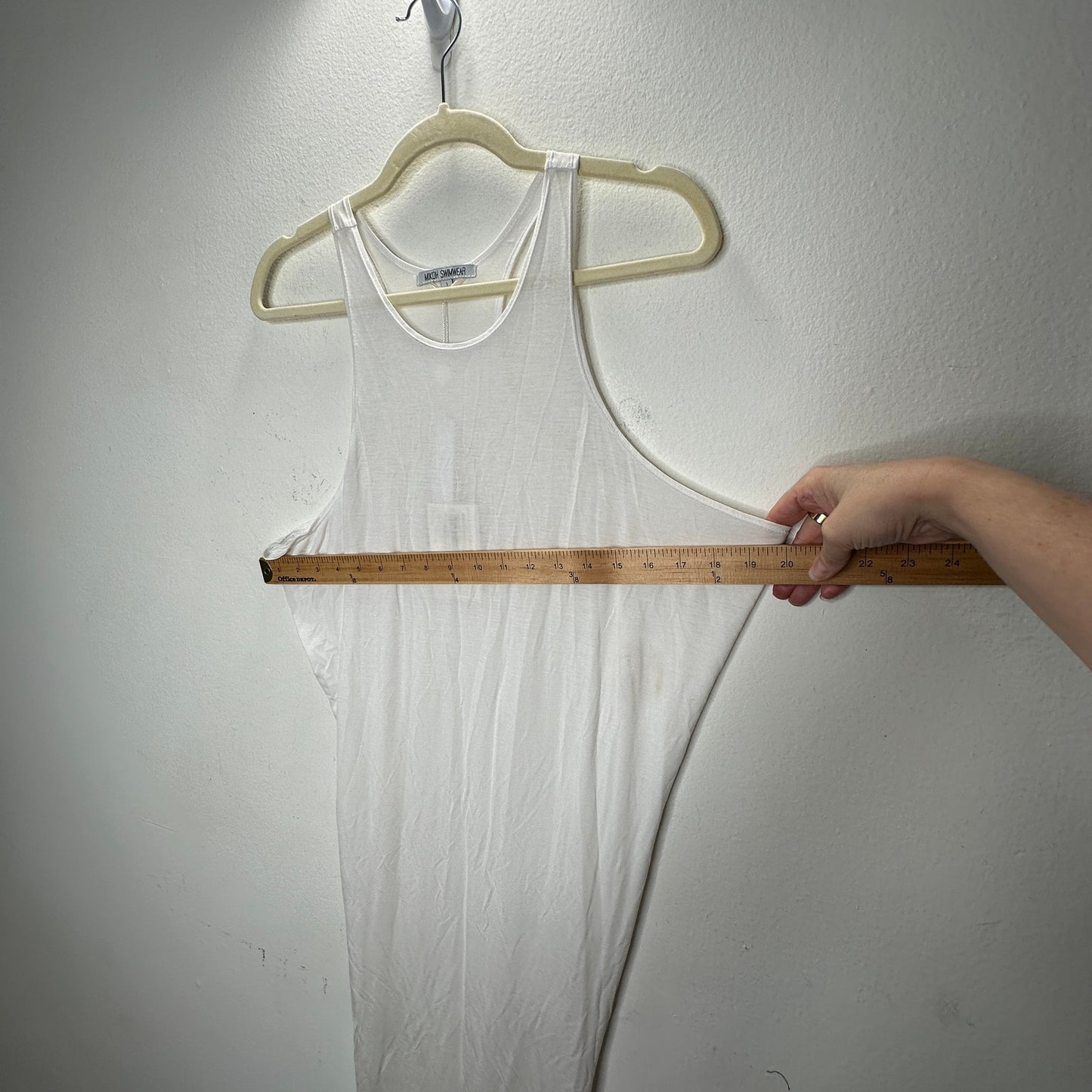 Mikoh Swimwear Maverick Sheer White High Neck Maxi Tank Dress