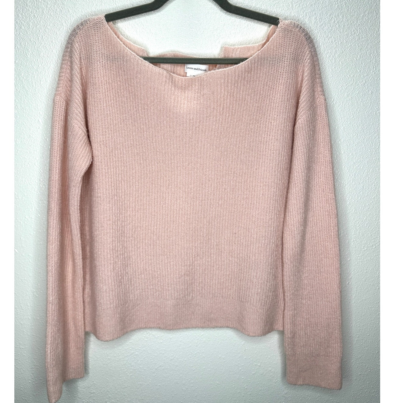 Lovers + Friends Pink Alayah Off Shoulder Long Sleeve Sweater S