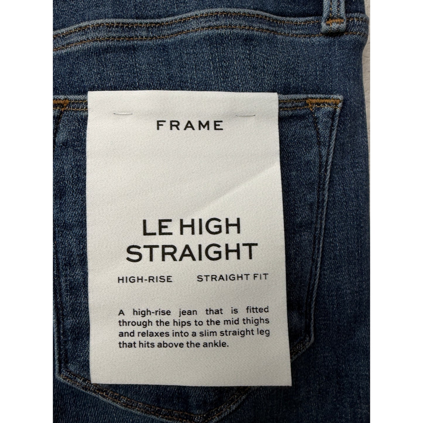 NWT FRAME Blue Le High Straight Jeans Bestia High Rise Denim
