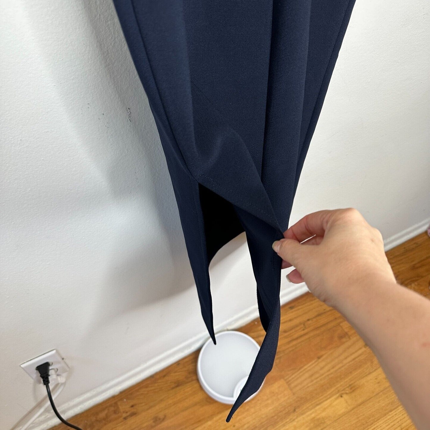 Bec + Bridge Sexy Navy Thin Strap Peek-A-Boo Midriff Cutout Zip Midi Dress 4