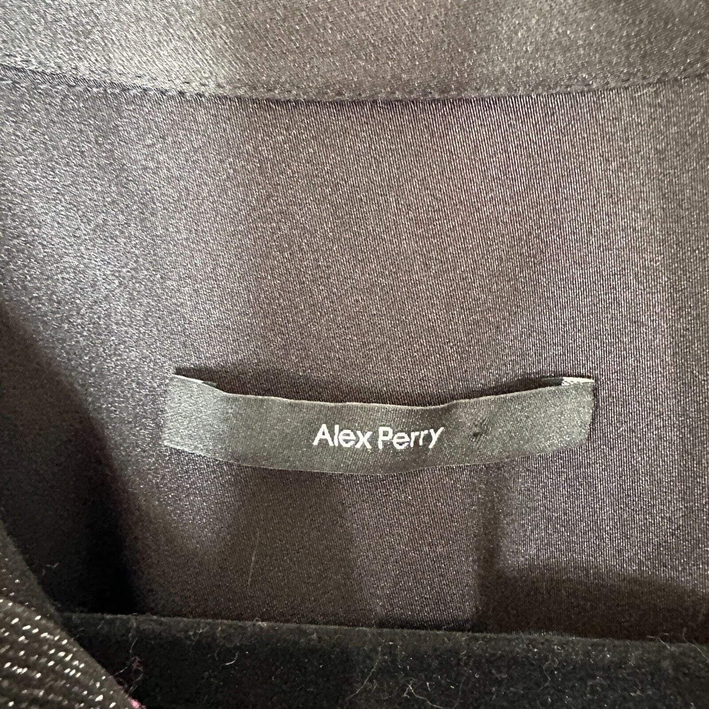 Alex Perry SET Black Silver Shimmer Long Sleeve Shirt & Mini Skirt 6