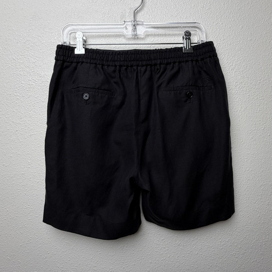 Ralph Lauren Purple Label Black Linen Pleated Drawstring Shorts Men's US M