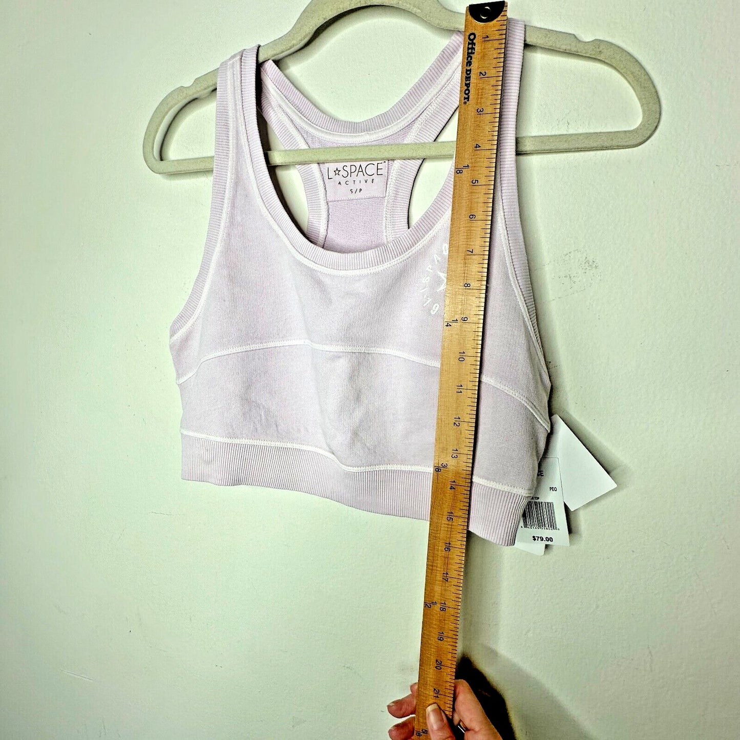 NWT L*Space Out Of Bounds Peony Lilac Crop Scoop Neck Racerback Sports Bra S