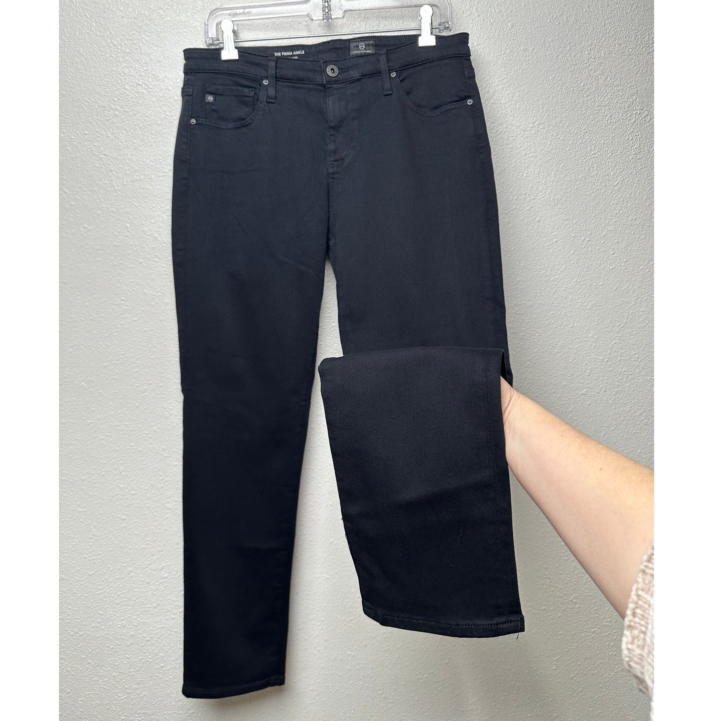 AG Prima Ankle Cigarette Jeans Super Black Women's US 32